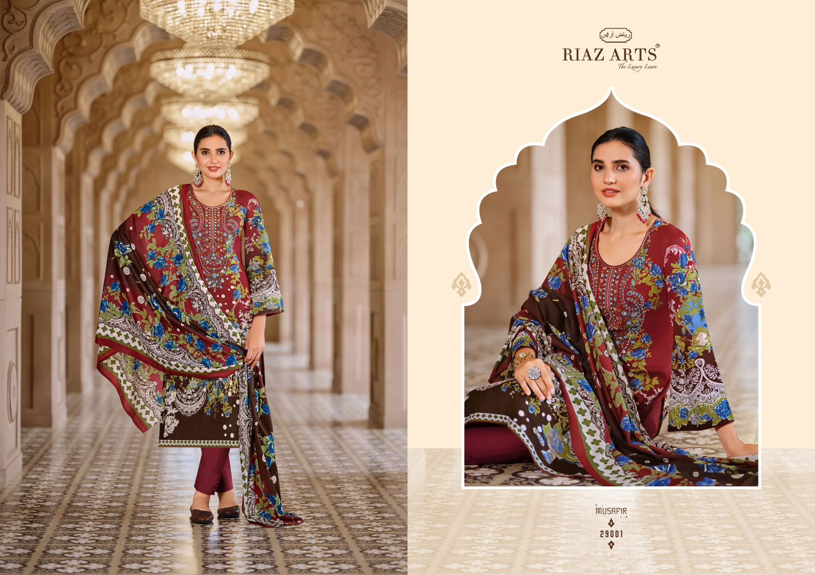 RIAZ ARTS MUSAFIR VOL 18 PURE KARACHI LAWN SUITS