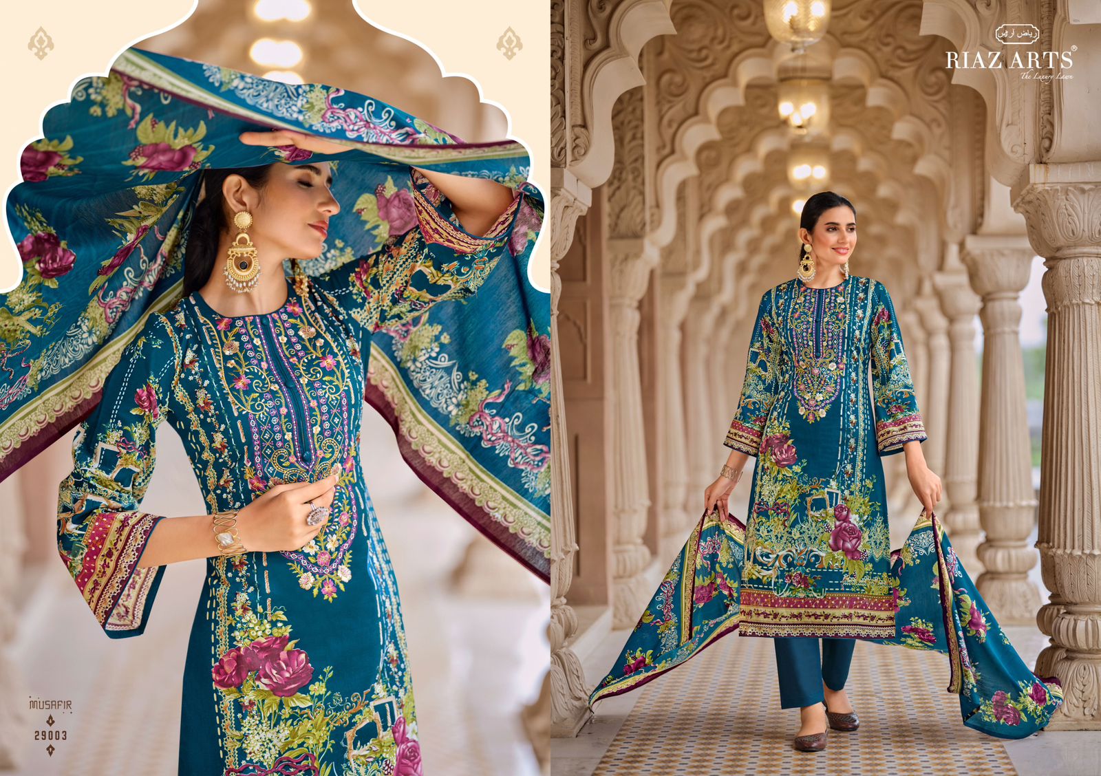 RIAZ ARTS MUSAFIR VOL 18 PURE KARACHI LAWN SUITS