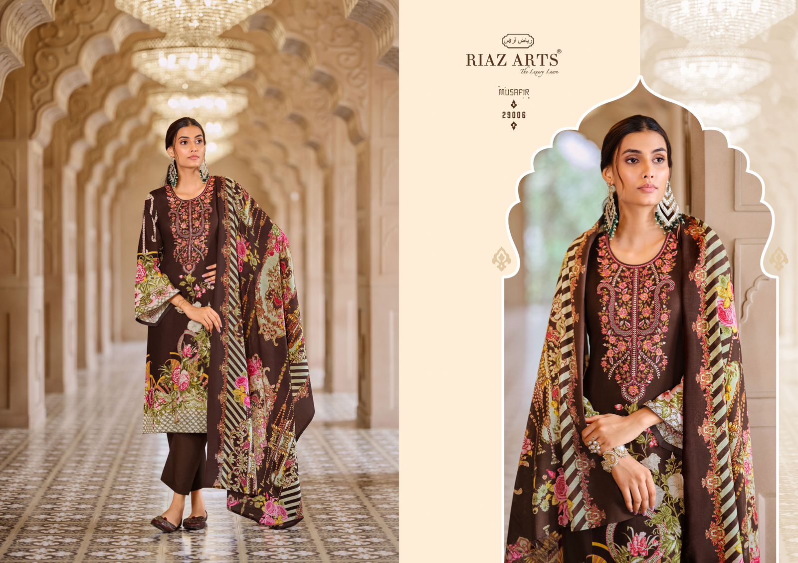 RIAZ ARTS MUSAFIR VOL 18 PURE KARACHI LAWN SUITS