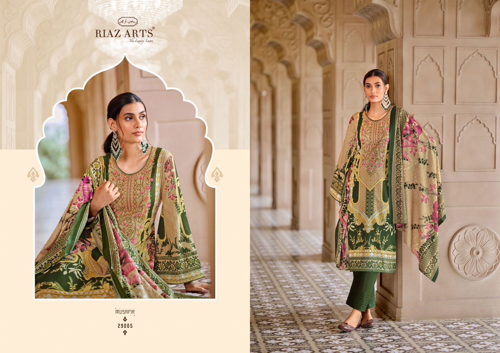 RIAZ ARTS MUSAFIR VOL 18 PURE KARACHI LAWN SUITS