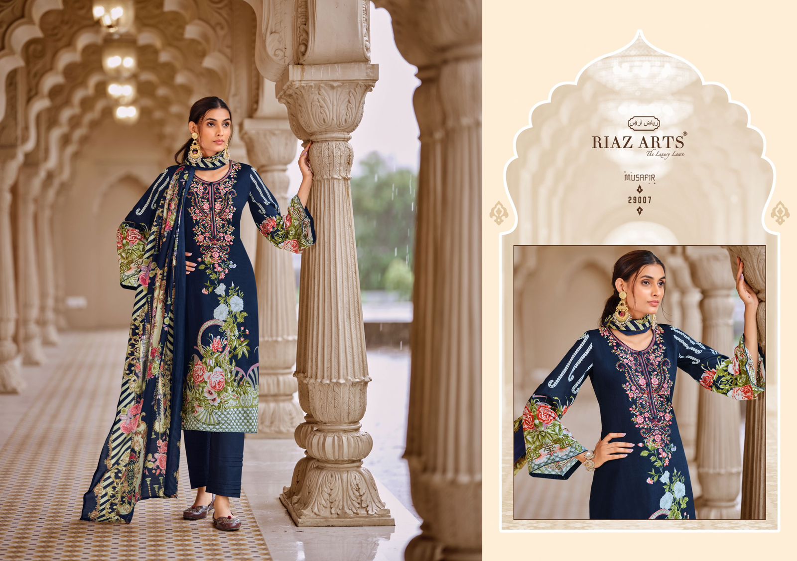 RIAZ ARTS MUSAFIR VOL 18 PURE KARACHI LAWN SUITS