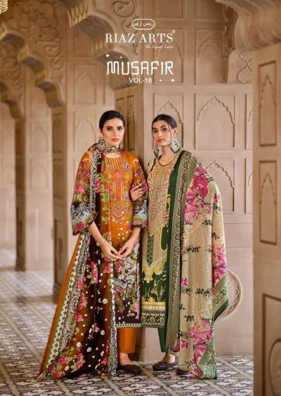 RIAZ ARTS MUSAFIR VOL 18 PURE KARACHI LAWN SUITS