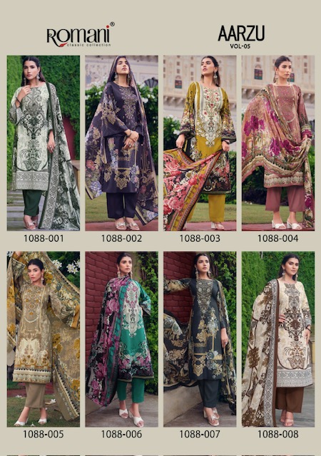 ROMANI AARZU VOL 5 PURE COTTON SUITS SURAT