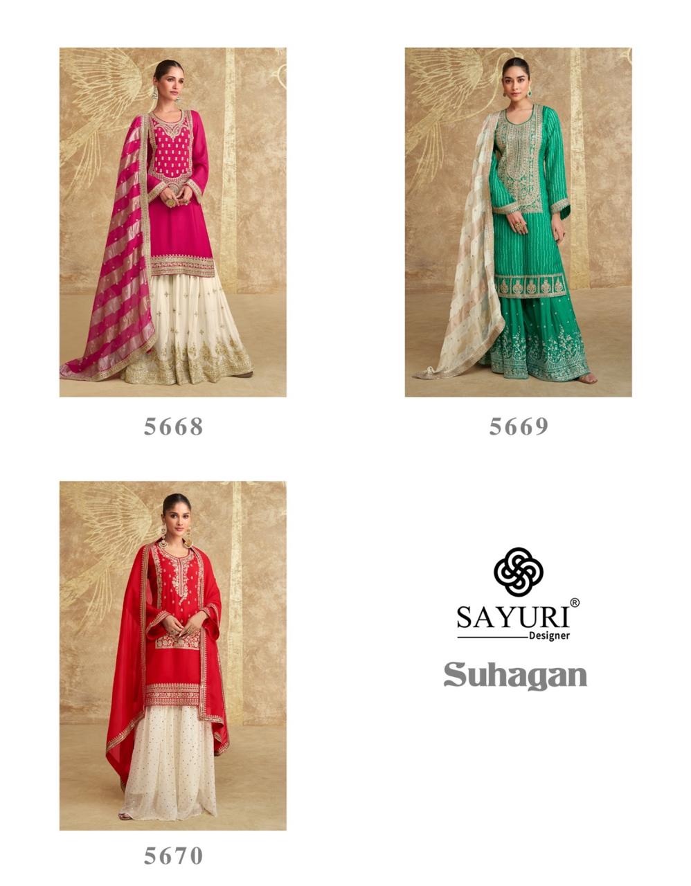 SAYURI DESIGNER SUHAGAN DESIGNER GHARARA SUITS