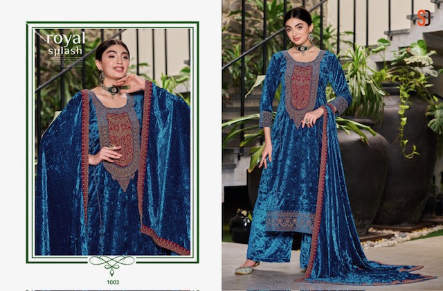 SHRADDHA DESIGNER SHAHZADI PURE VELVET SUITS CATALOG