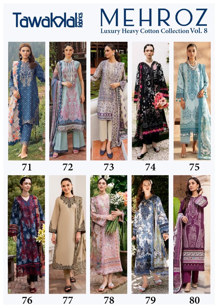 TAWAKKAL FABRICS MEHROZ VOL 8 LAWN KARACHI SUITS