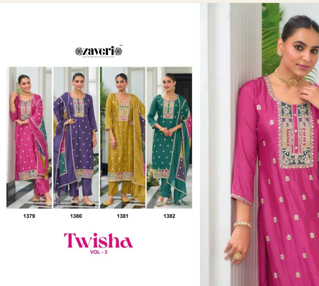 ZAVERI TWISHA VOL 3 READYMADE CHINNON SUITS