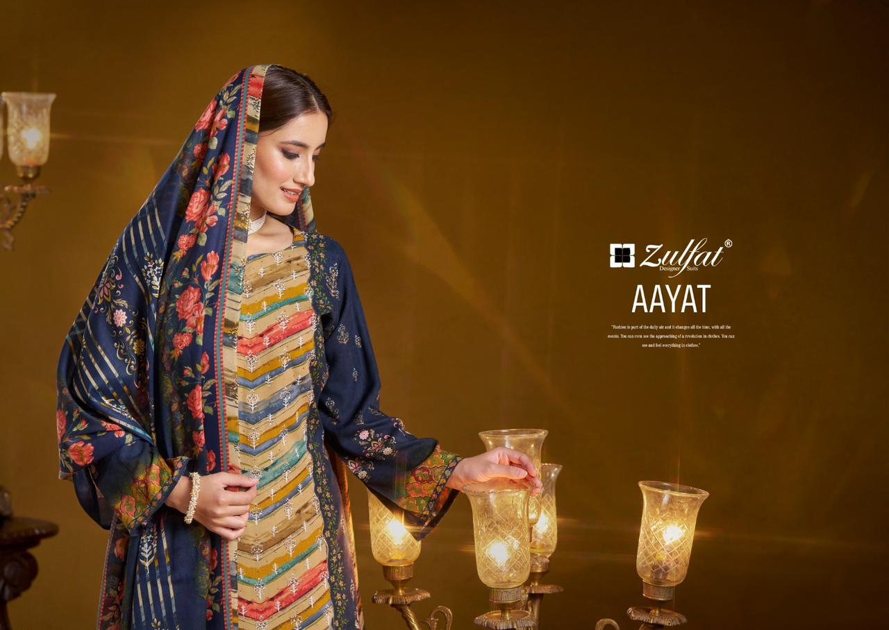 ZULFAT DESIGNER SUITS AAYAT SALWAR SUITS CATALOG