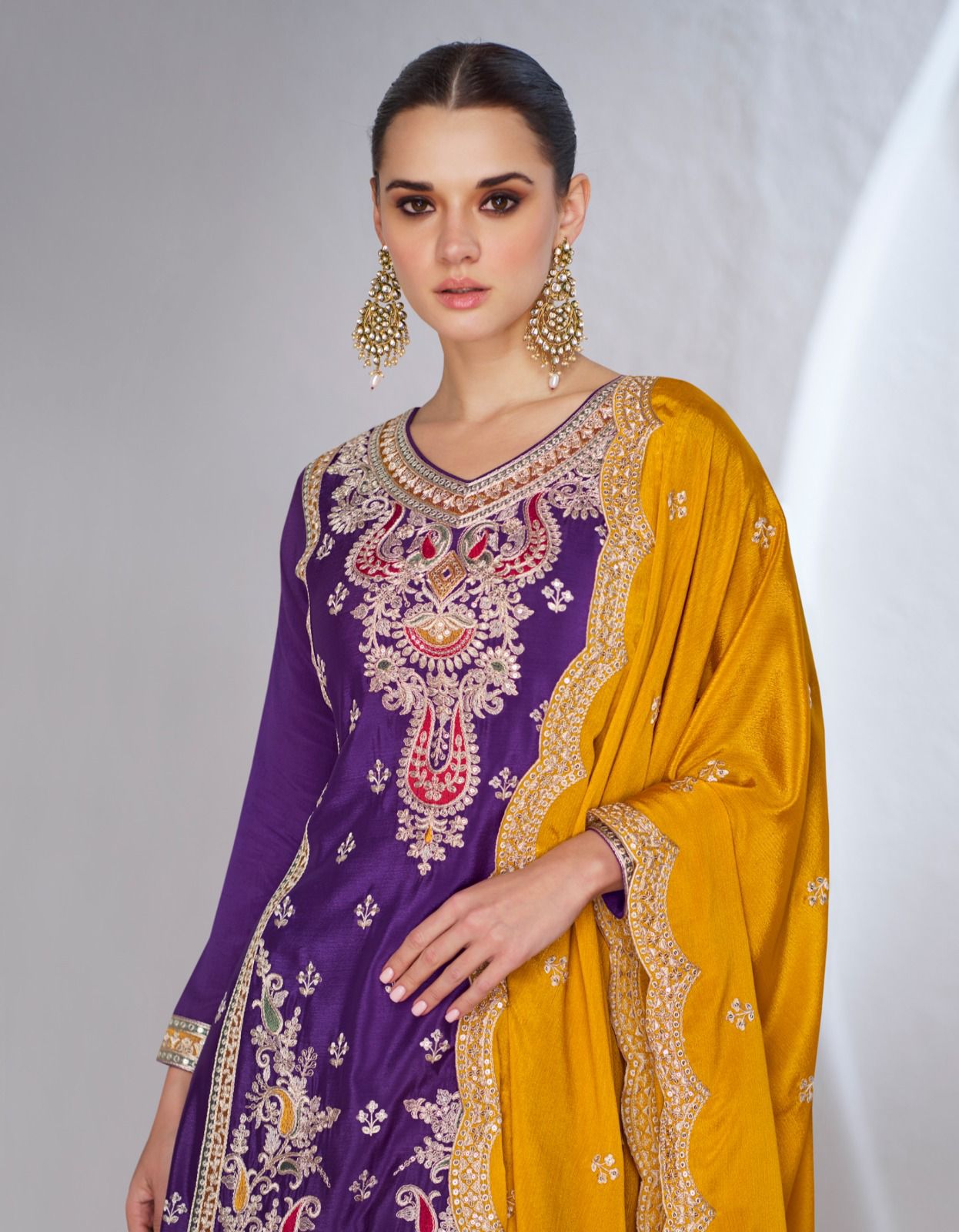 AASHIRWAD CREATION MINALI CHINNON SILK SUITS