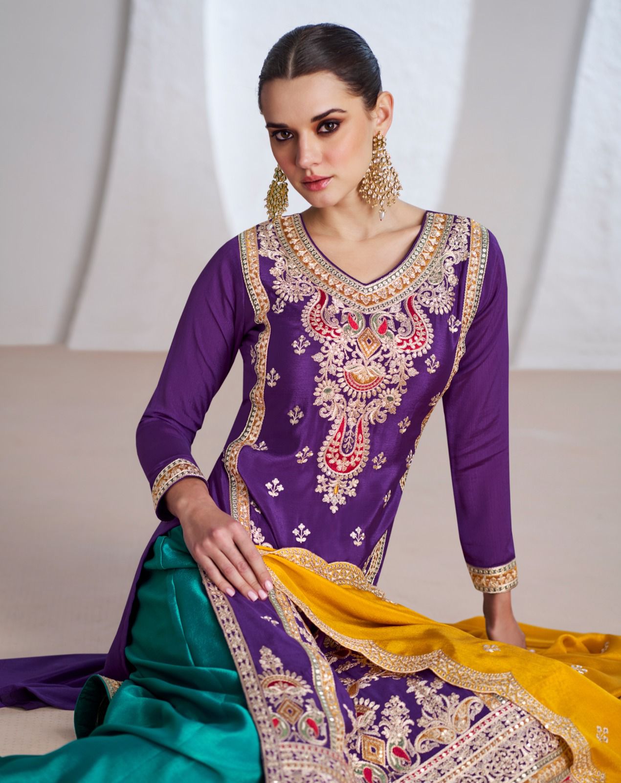 AASHIRWAD CREATION MINALI CHINNON SILK SUITS