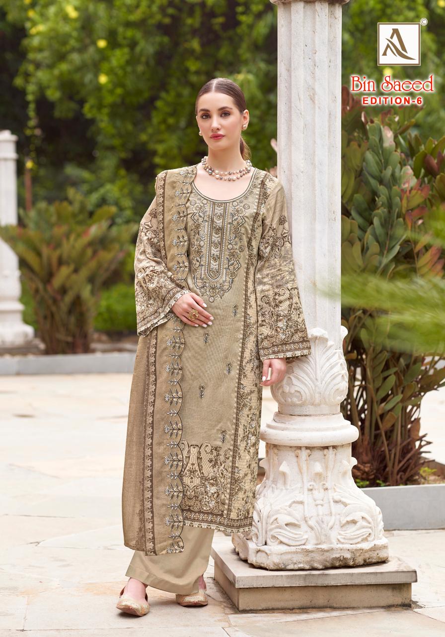 ALOK SUIT BIN SAEED EDITION 6 PURE COTTON SUITS WHOLESALE