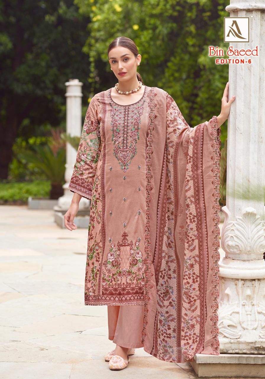 ALOK SUIT BIN SAEED EDITION 6 PURE COTTON SUITS WHOLESALE