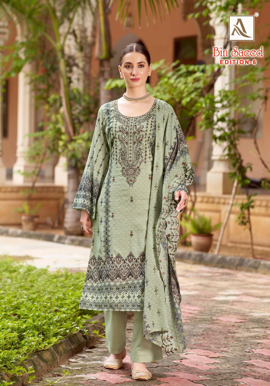 ALOK SUIT BIN SAEED EDITION 6 PURE COTTON SUITS WHOLESALE