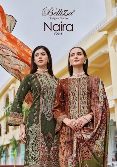 BELLIZA DESIGNER NAIRA VOL 81 PURE COTTON SALWAR KAMEEZ