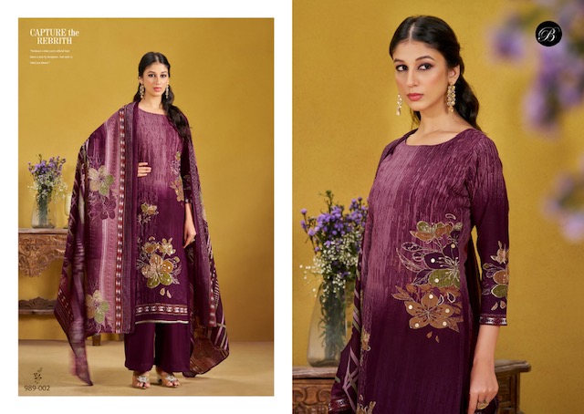 BELLIZA DESIGNER STUDIO LAMHE PURE VISCOSE REYON SUITS