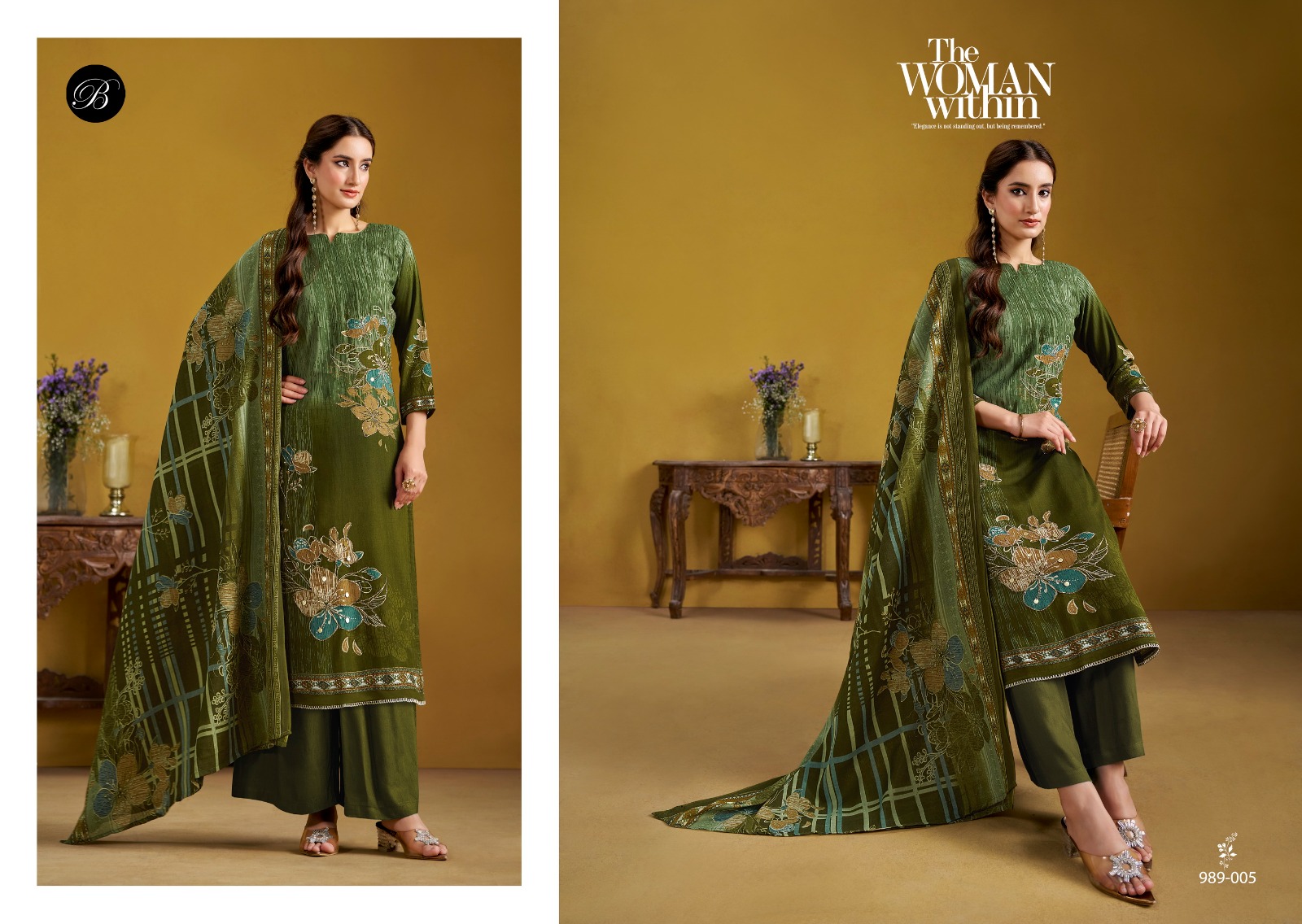 BELLIZA DESIGNER STUDIO LAMHE PURE VISCOSE REYON SUITS