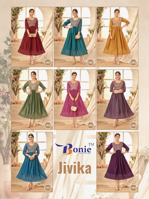 BONIE JIVIKA FANCY GHERA KURTI MANUFACTURER