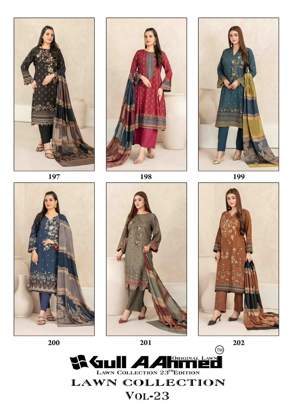 GULL AAHMED VOL 23 LAWN COLLETION SUITS WHOLESALE