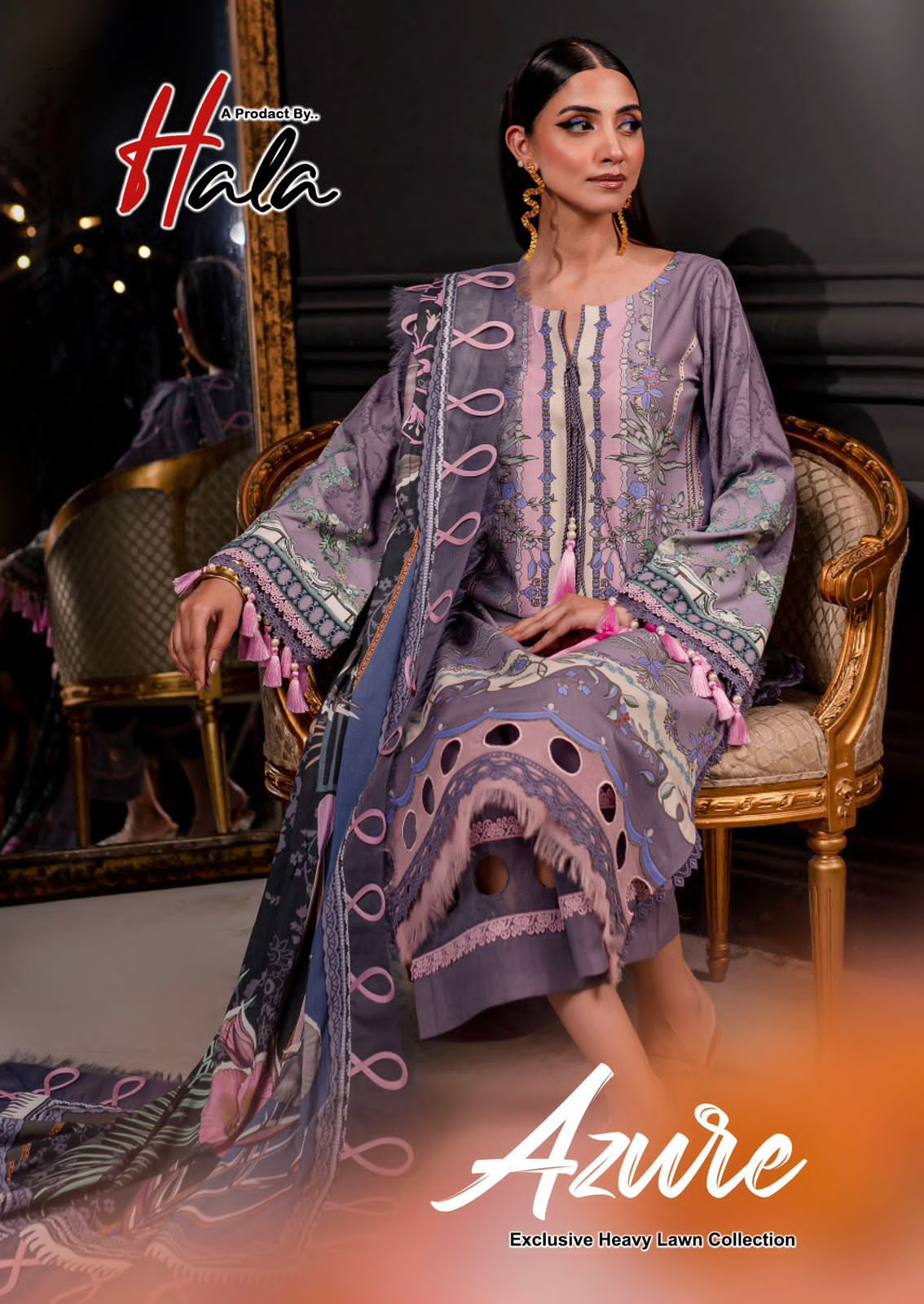 HALA AZURE COTTON SALWAR SUITS WHOLESALE