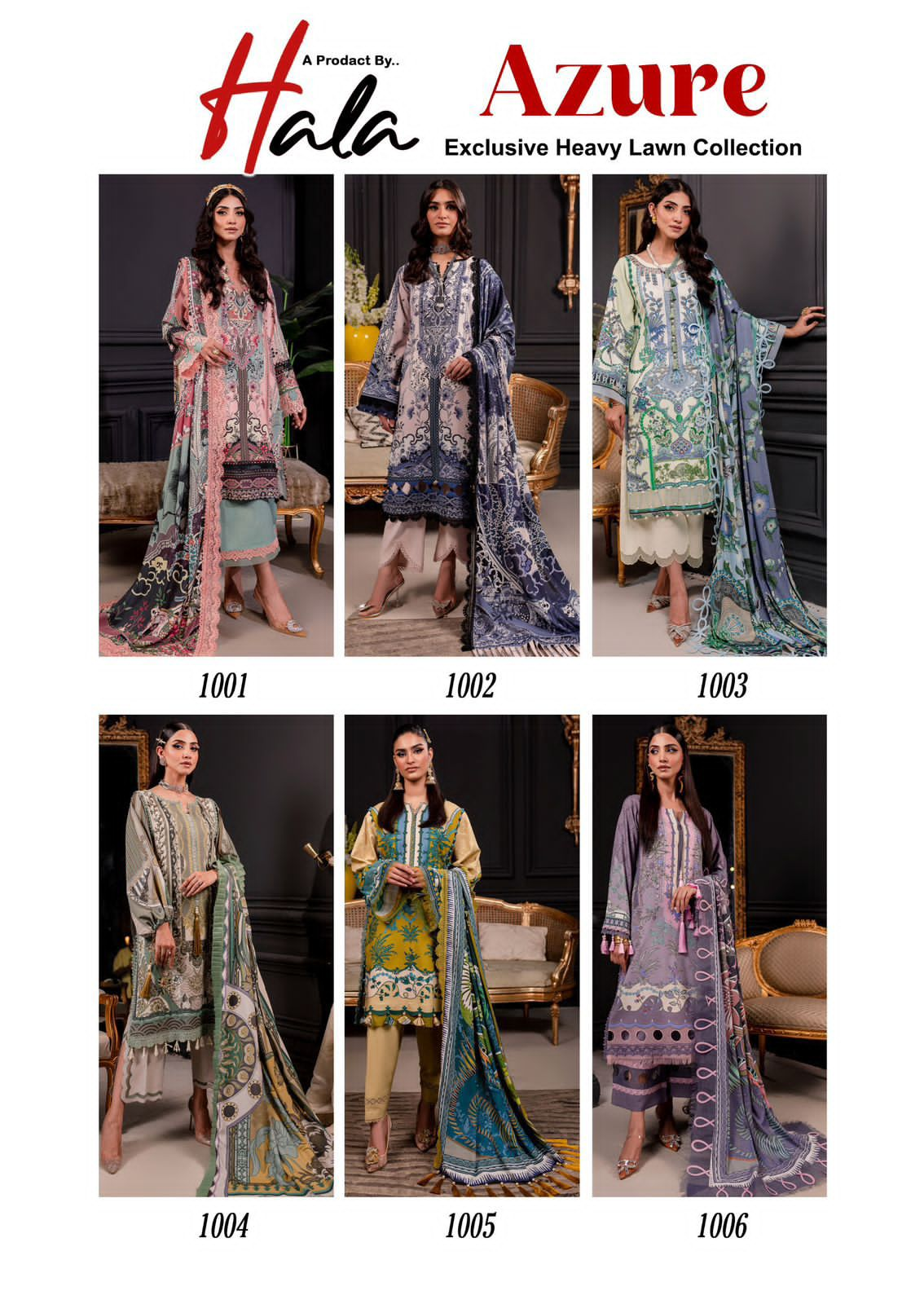 HALA AZURE COTTON SALWAR SUITS WHOLESALE