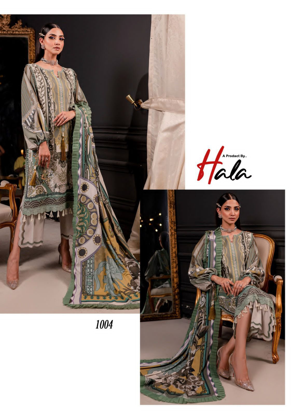 HALA AZURE COTTON SALWAR SUITS WHOLESALE