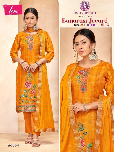 ISAVASYAM BANARASI JECARD VOL 2 READYMADE SUITS