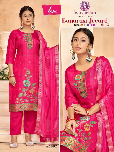 ISAVASYAM BANARASI JECARD VOL 2 READYMADE SUITS