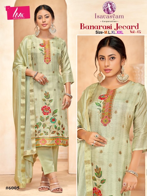 ISAVASYAM BANARASI JECARD VOL 2 READYMADE SUITS