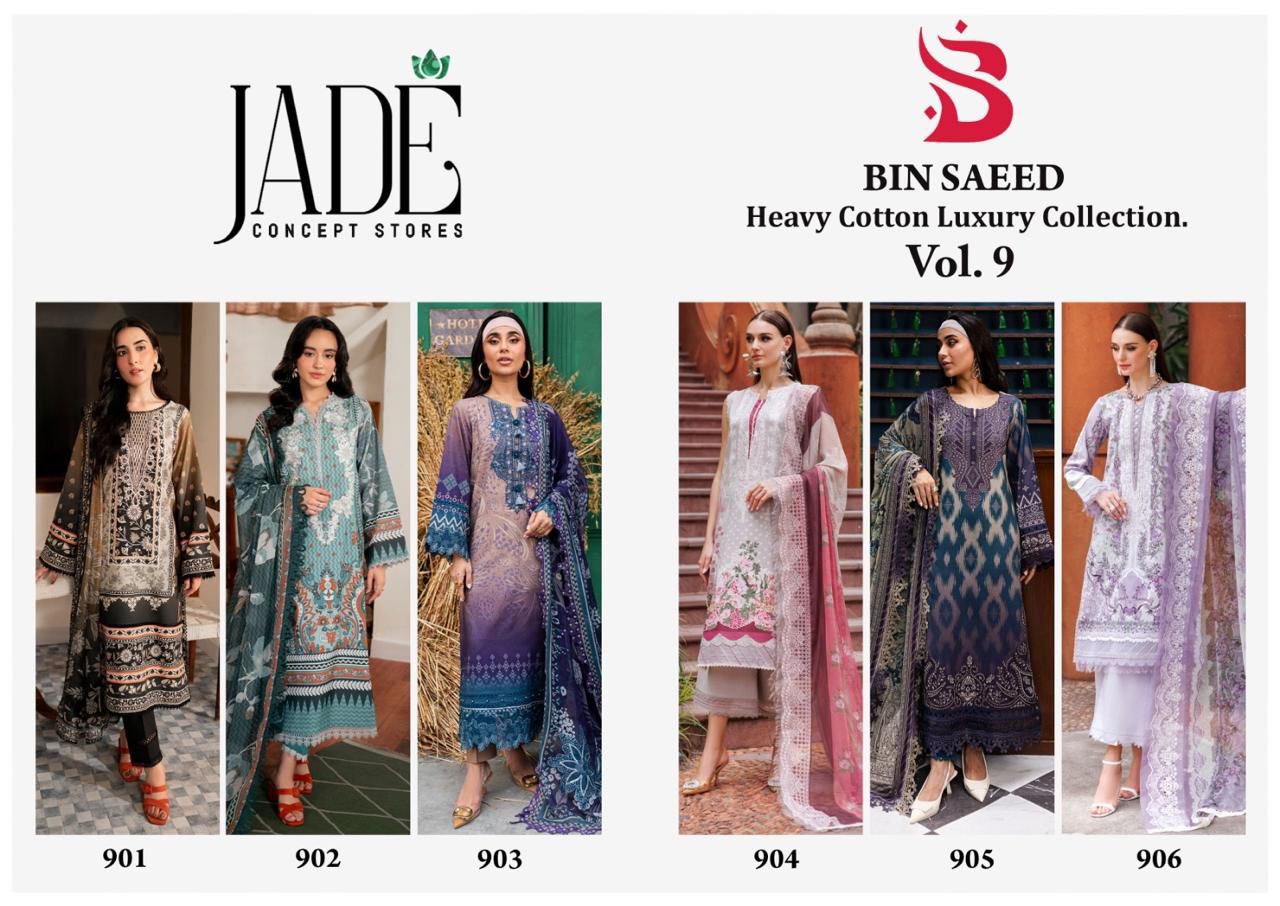 JADE BIN SAEED VOL 9 COTTON KARACHI SUITS SUPPLIER