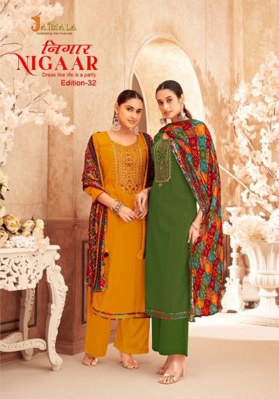 JAIMALA NIGAAR EDITION 32 PURE RAYON SUITS WHOLESALE