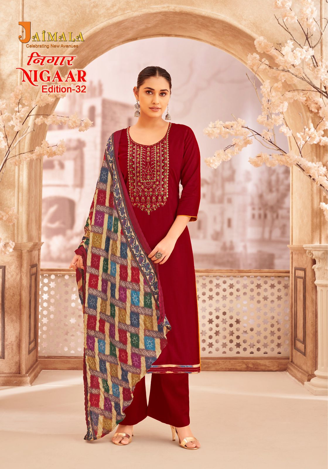 JAIMALA NIGAAR EDITION 32 PURE RAYON SUITS WHOLESALE