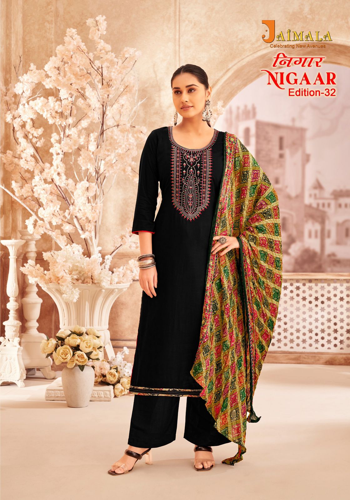 JAIMALA NIGAAR EDITION 32 PURE RAYON SUITS WHOLESALE