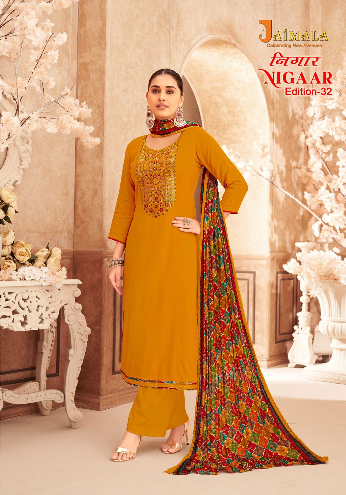 JAIMALA NIGAAR EDITION 32 PURE RAYON SUITS WHOLESALE