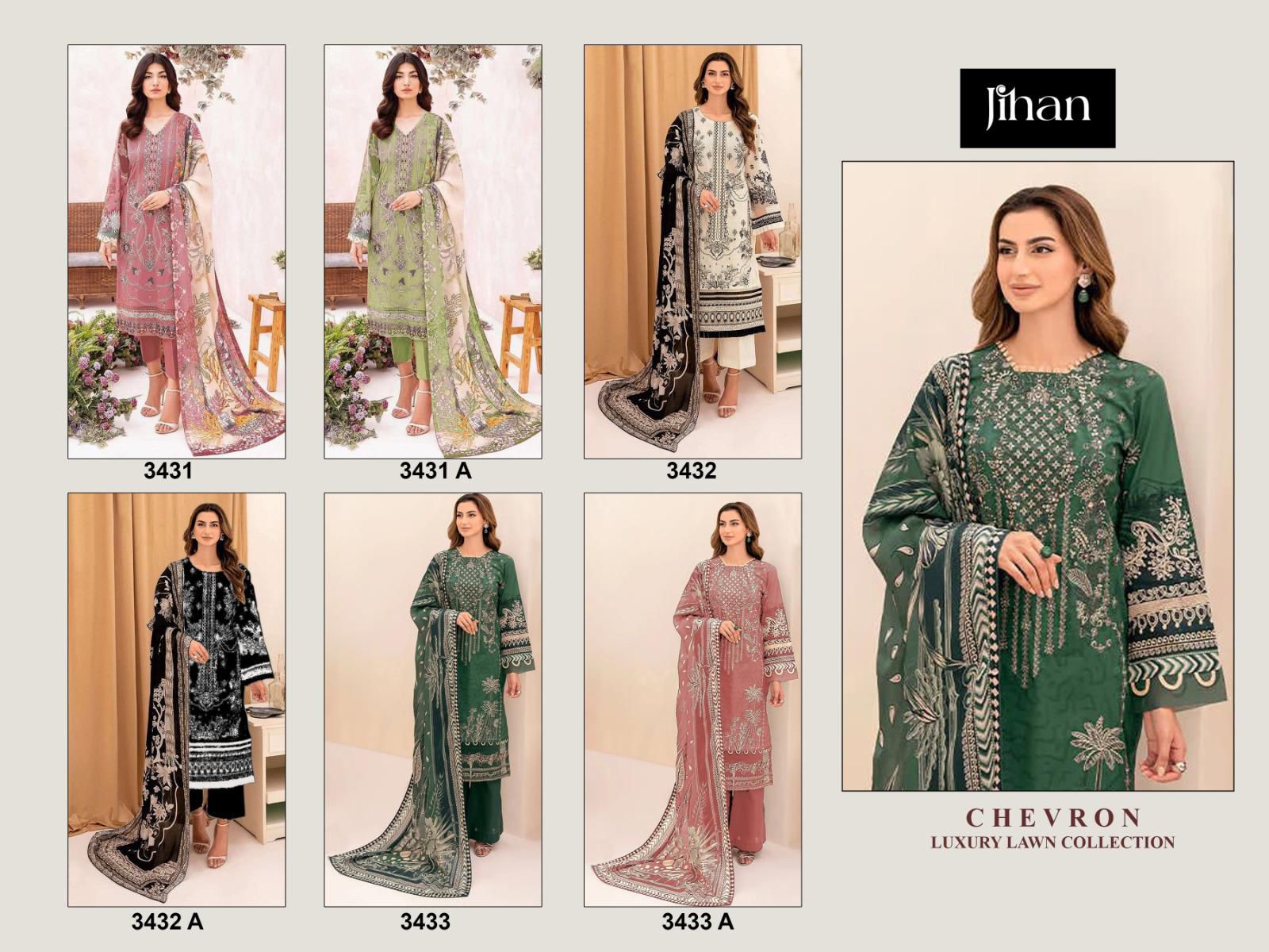 JIHAN 3431, 3432, 3433 CHEVRON LUXURY LAWN COLLECTION