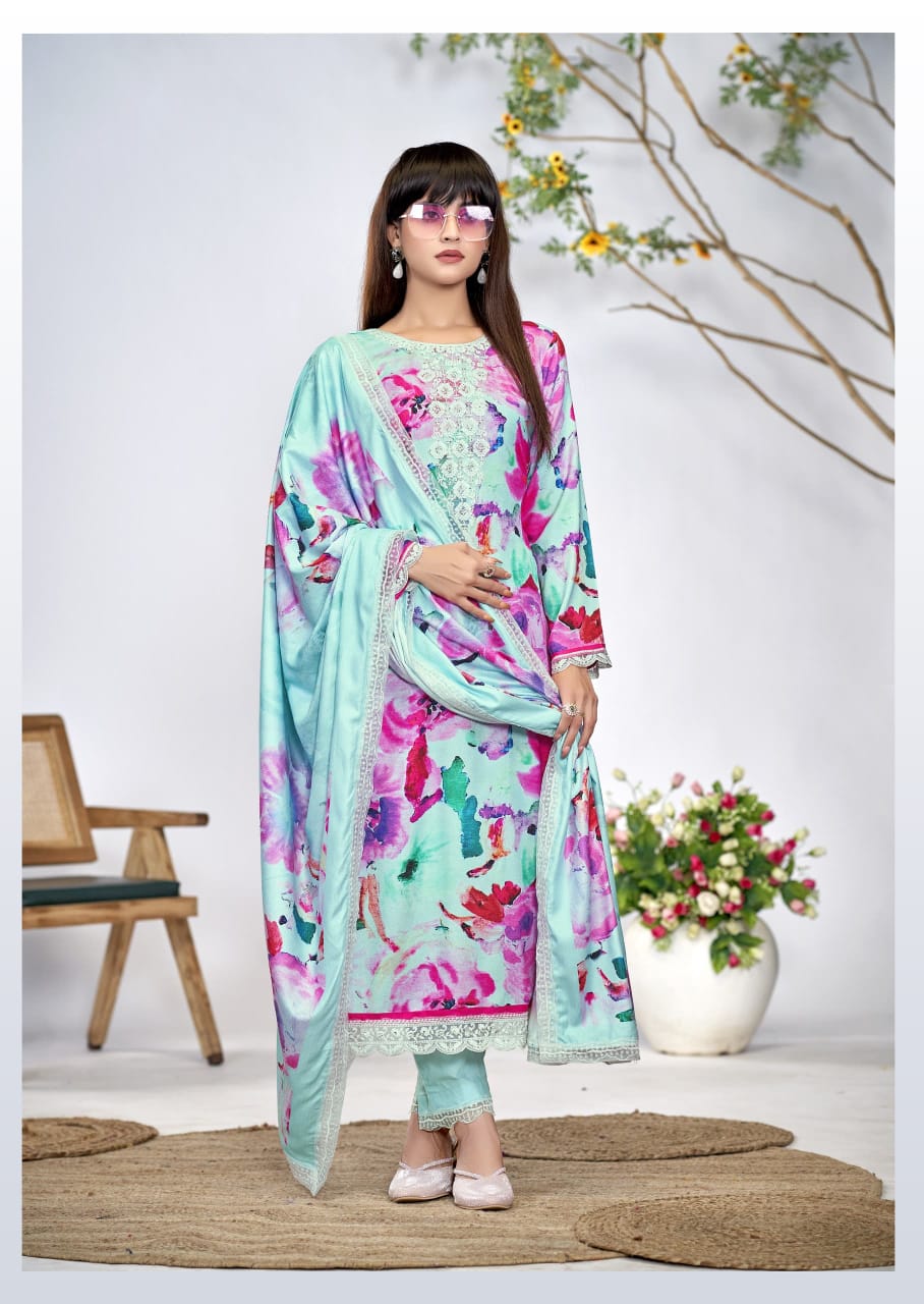 THE HERMITAGE KASHMIRI GARDEN VISCOSE SALWAR KAMEEZ