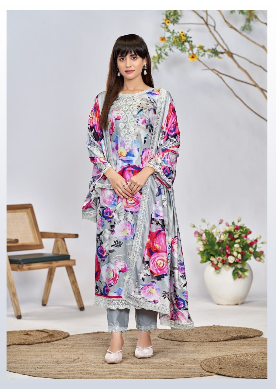 THE HERMITAGE KASHMIRI GARDEN VISCOSE SALWAR KAMEEZ