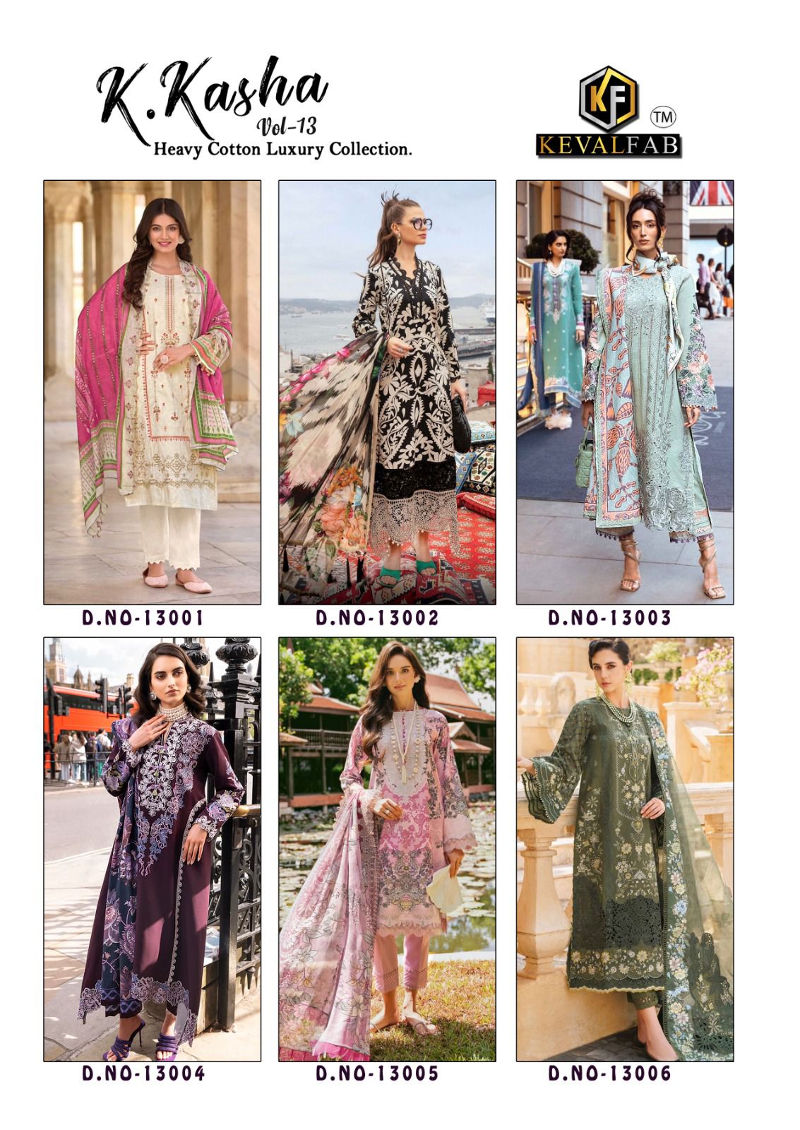 KEVAL FAB K KASHA VOL 13 COTTON KARACHI SUITS