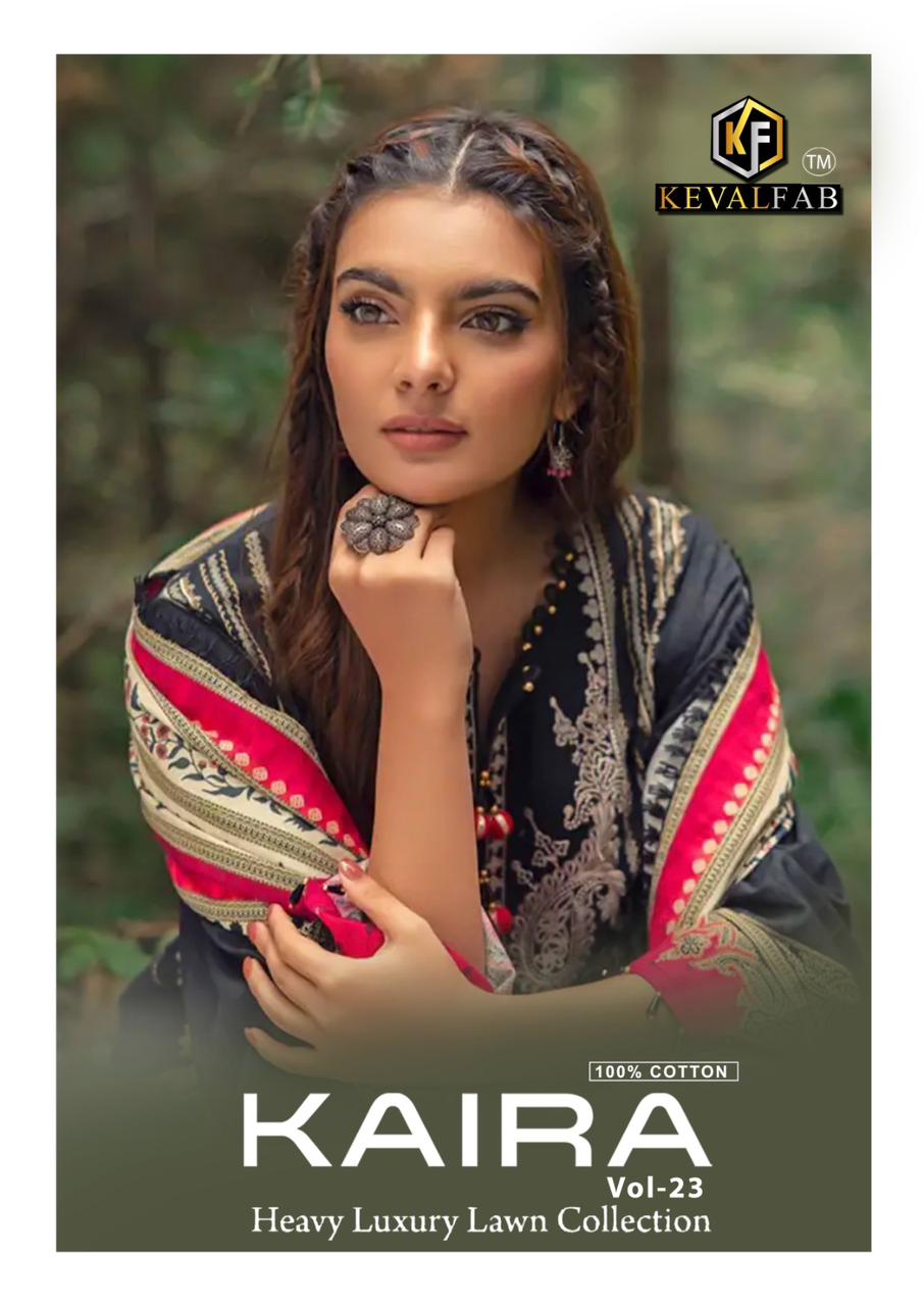 KEVAL FAB KAIRA VOL 23 LAWN KARACHI SUITS CATALOG