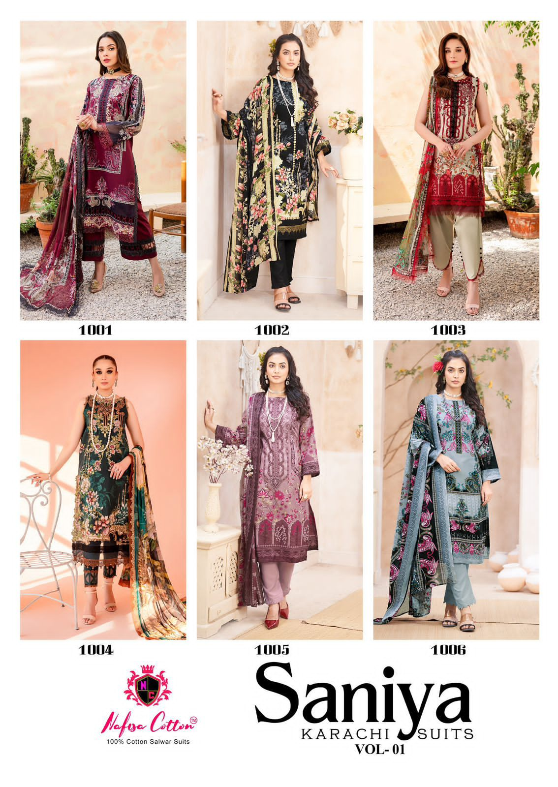 NAFISA COTTON SANIYA VOL 1 LAWN KARACHI SUITS