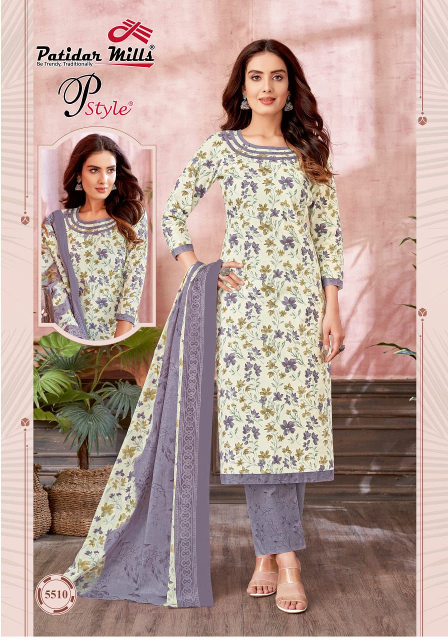 PATIDAR MILLS P STYLE VOL 55 COTTON DRESS MATERIALS