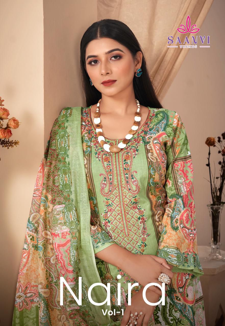 SAANVI TRENDS NAIRA VOL 1 COTTON LAWN SUITS