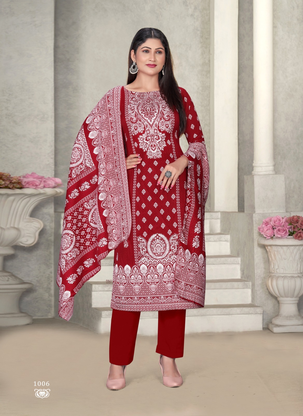 SAT PASHMINA SHWAL SUIT VOL 16 DRESS MATERIALS