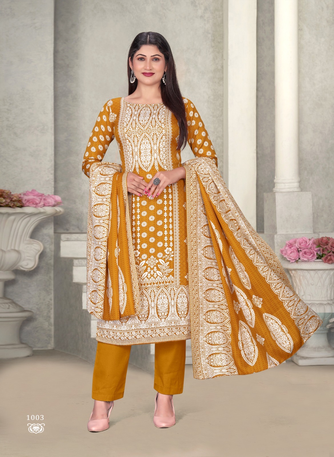 SAT PASHMINA SHWAL SUIT VOL 16 DRESS MATERIALS