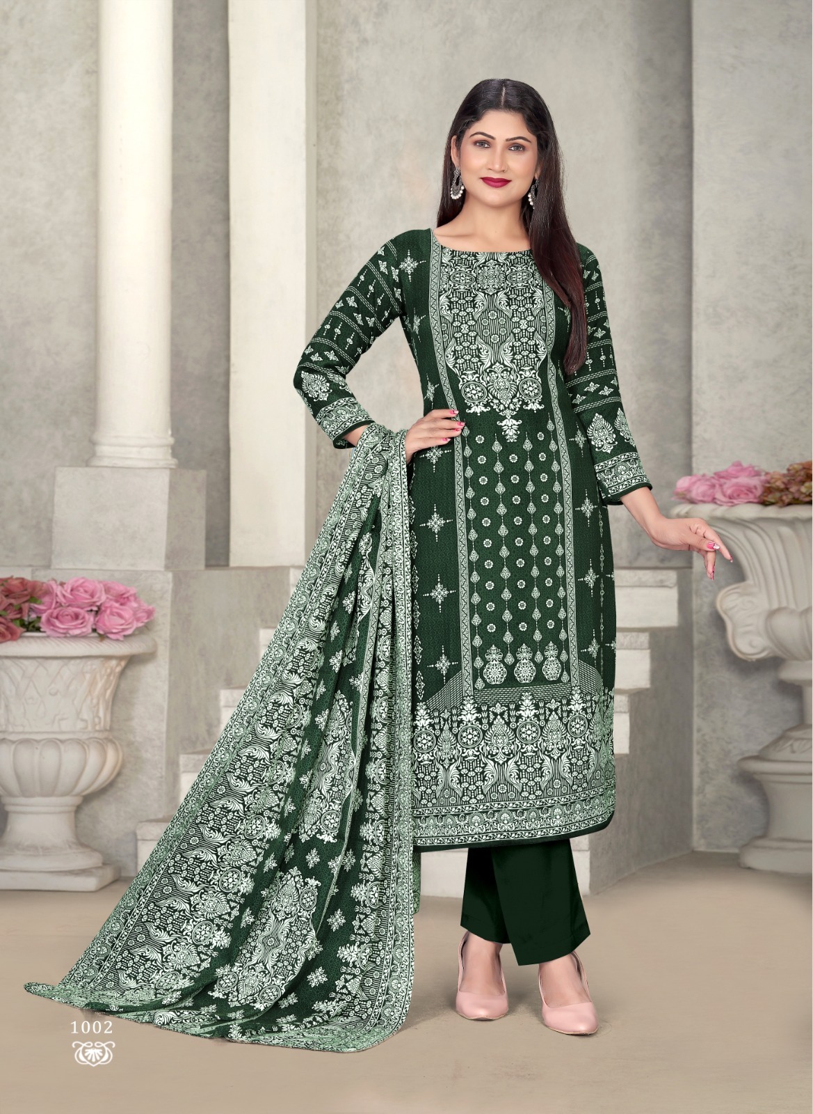 SAT PASHMINA SHWAL SUIT VOL 16 DRESS MATERIALS