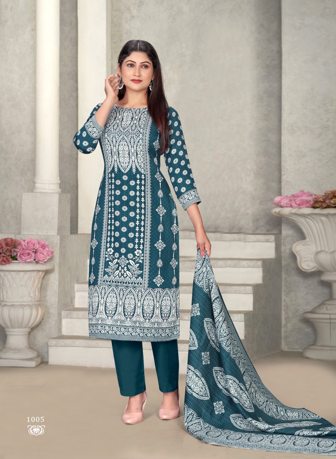 SAT PASHMINA SHWAL SUIT VOL 16 DRESS MATERIALS