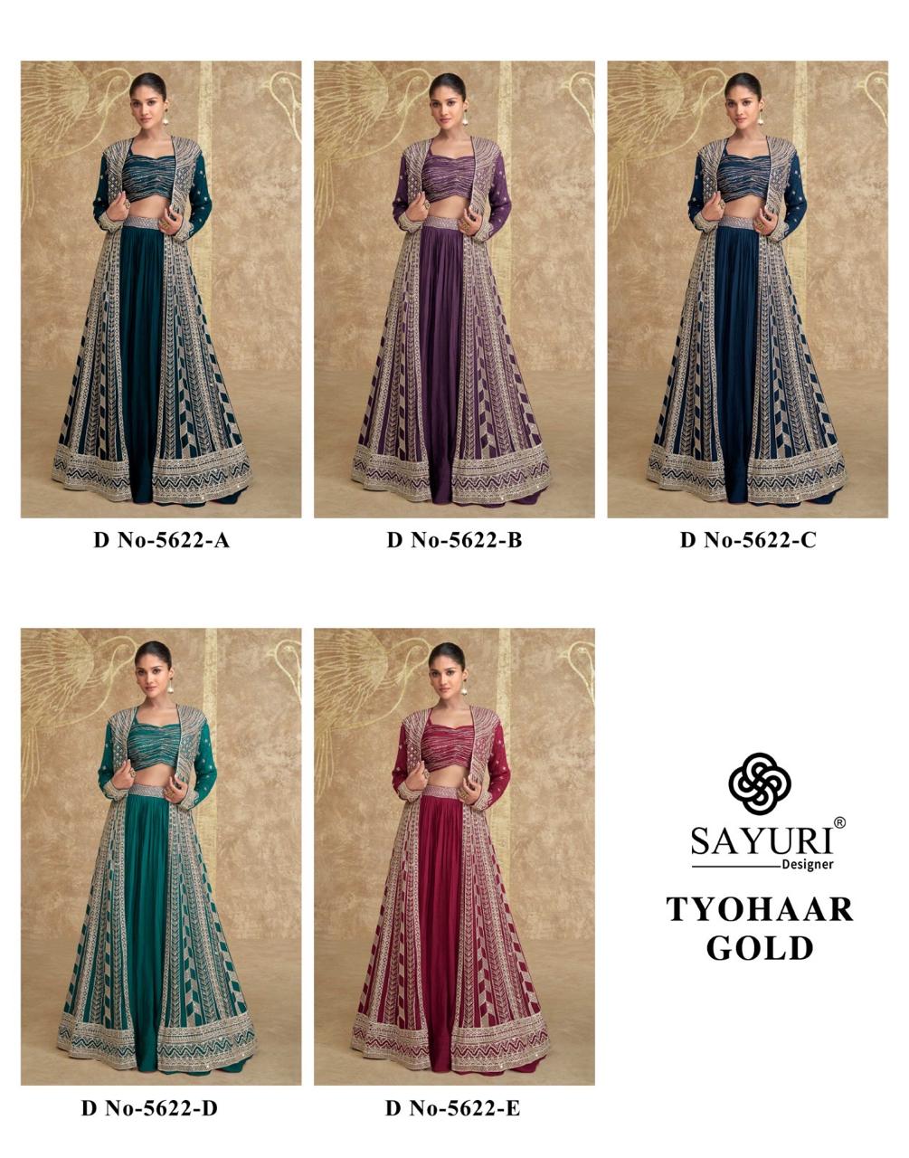 SAYURI DESIGNER TYOHAAR GOLD CHINNON SUITS WHOLESALE