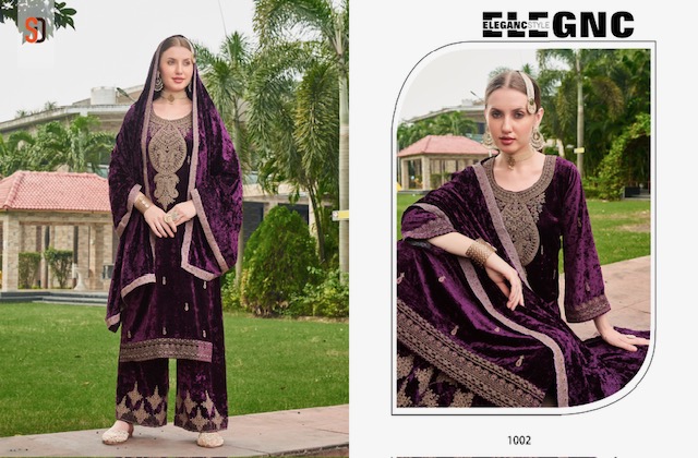 SHRADDHA DESIGNER BEGUM VELVET EMBROIDERY SUITS