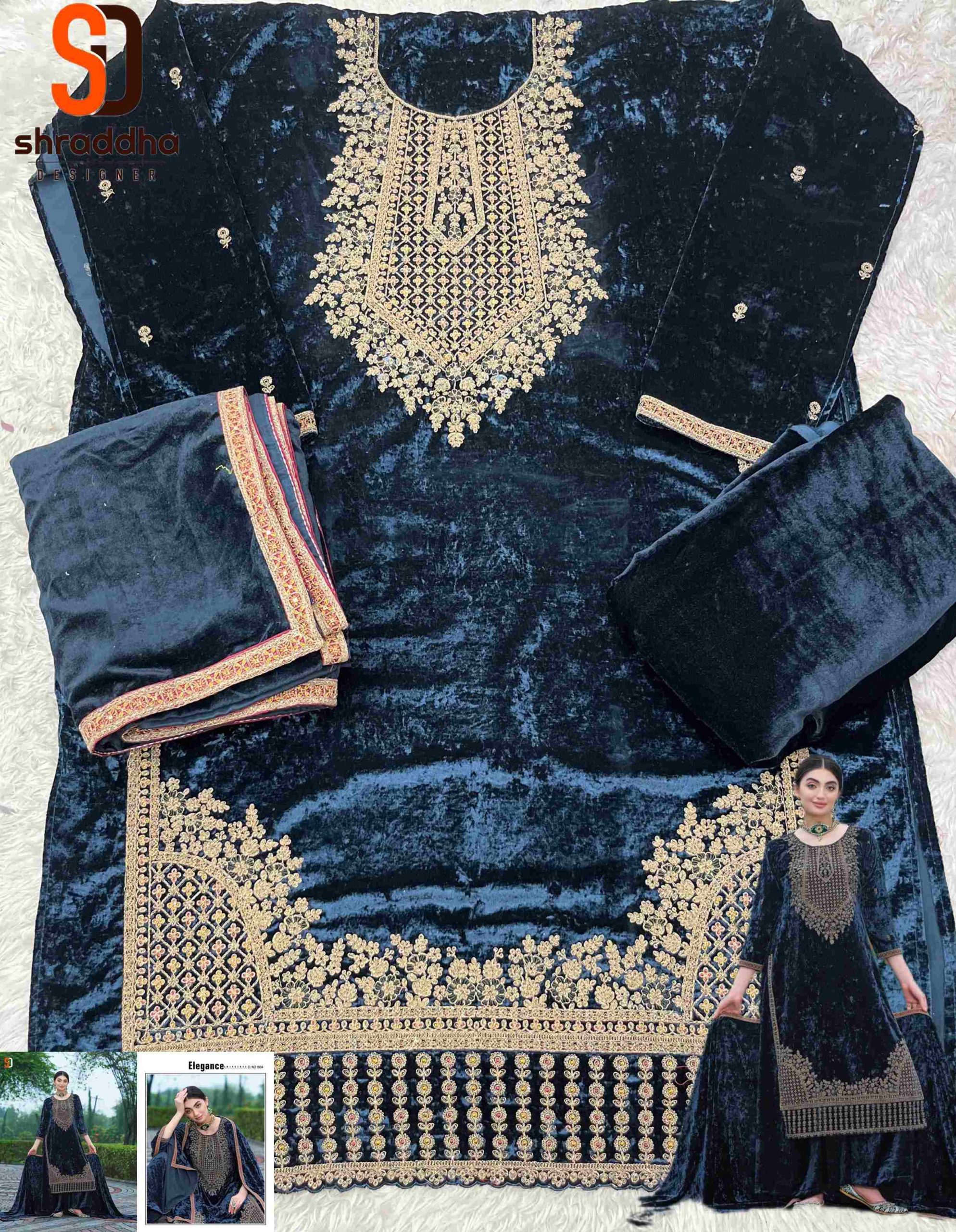 SHRADDHA DESIGNER NOOR PURE VELVET WINTER SUITS