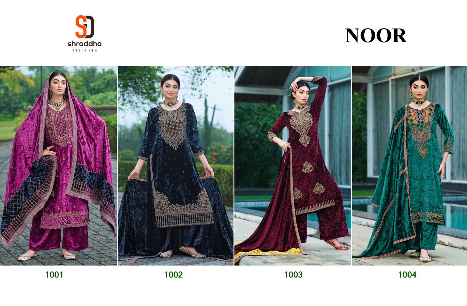 SHRADDHA DESIGNER NOOR PURE VELVET WINTER SUITS