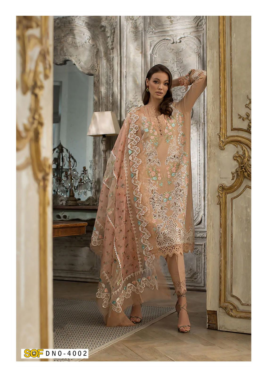 SHREE OM FAB ALIYA B VOL 4 LAWN KARACHI SUITS